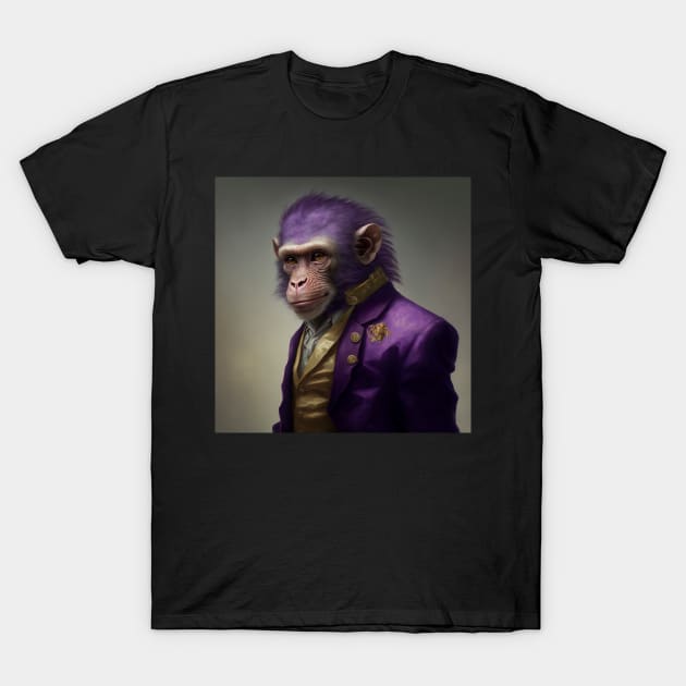Ape Couture, a Fashionable Purple Monkey T-Shirt by LoudlyUnique